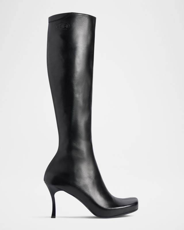 x Scholl Leather Knee-High Boots